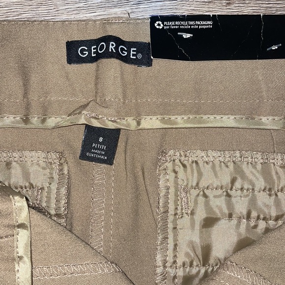 George Ladies Khaki Pants, Size 8 Petite, Straight Leg - Picture 2 of 6